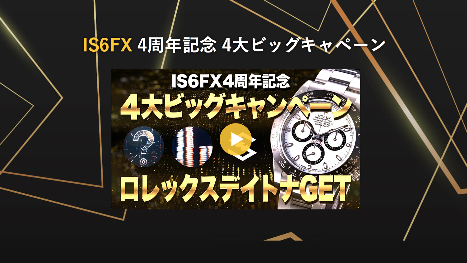 IS6FX 4周年記念 4大ビッグキャペーン